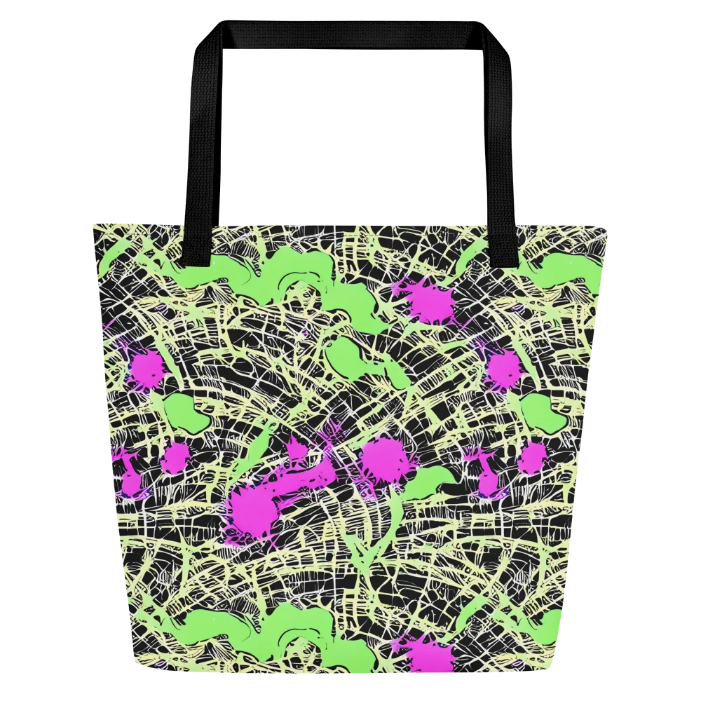 Neon Jungle Riot on Large Tote Bag W/ Pocket — Front