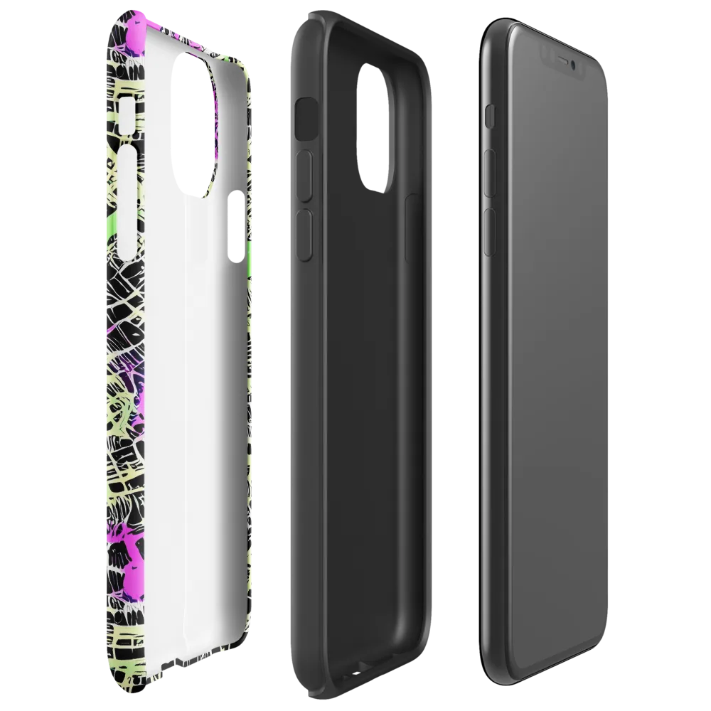Neon Jungle Riot on Tough Case for iPhone® — Right