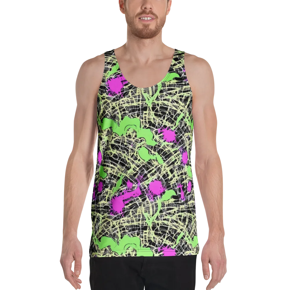 Neon Jungle Riot on Men's Tank Top — Front