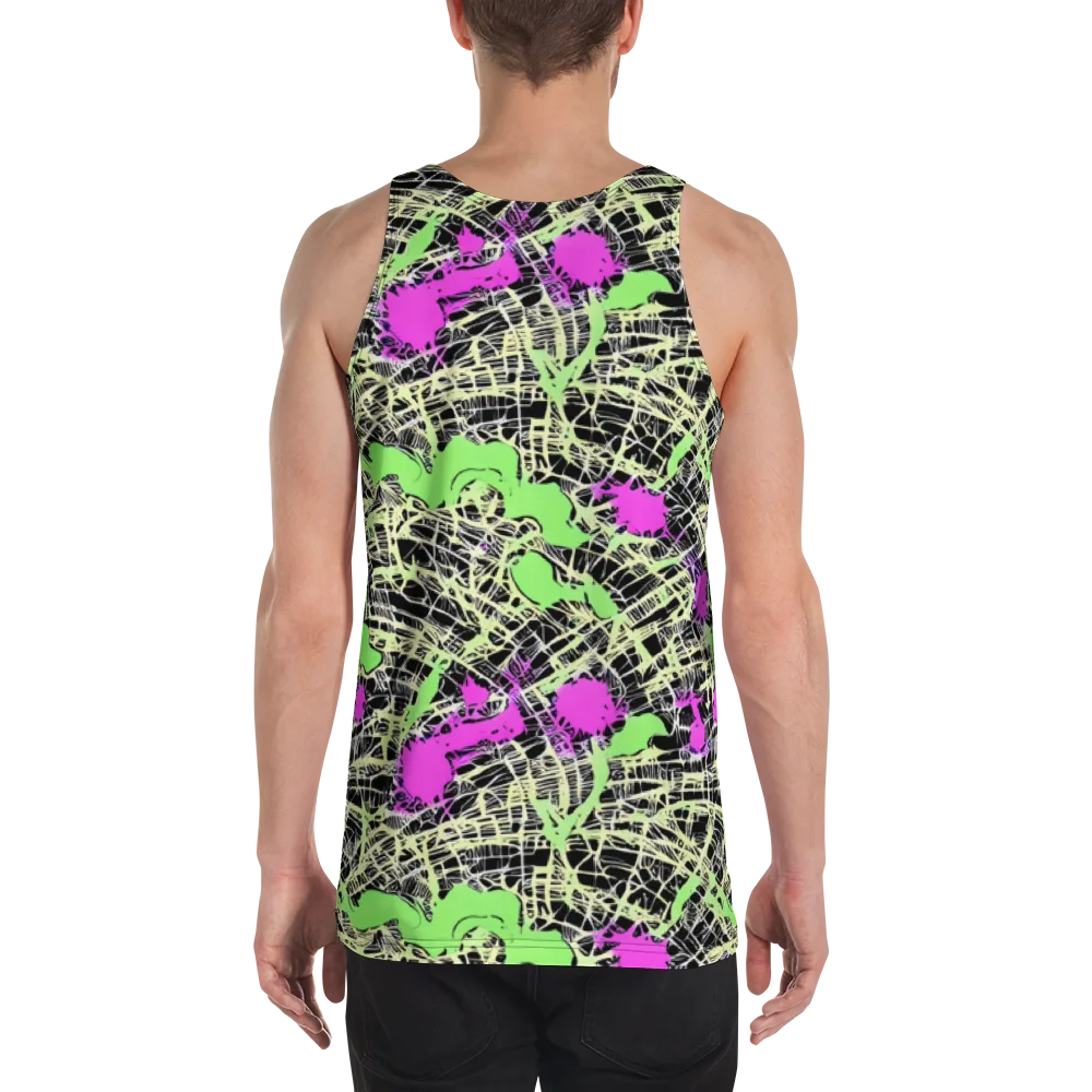 Neon Jungle Riot on Men's Tank Top — Back