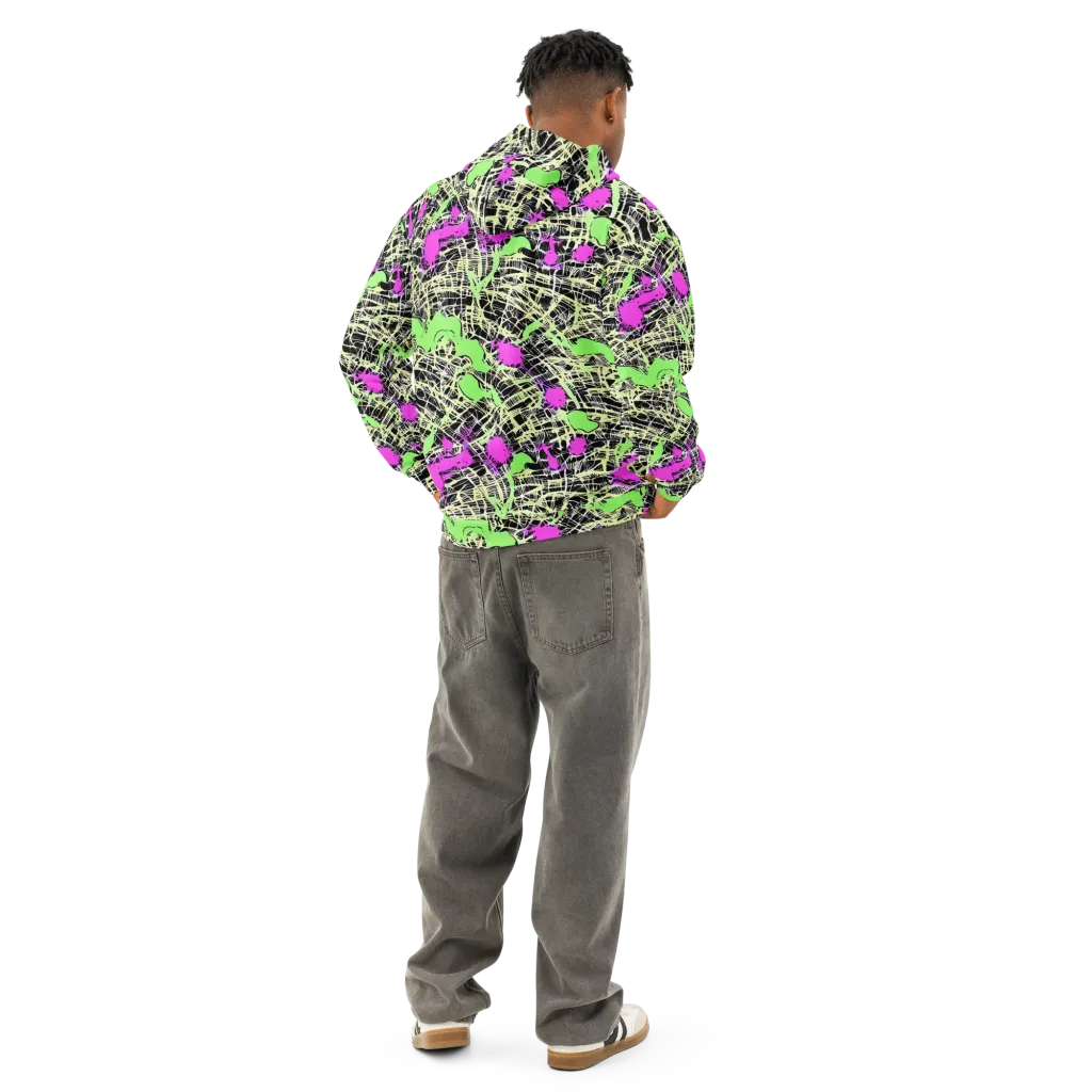 Neon Jungle Riot on Cotton Hoodie — Back