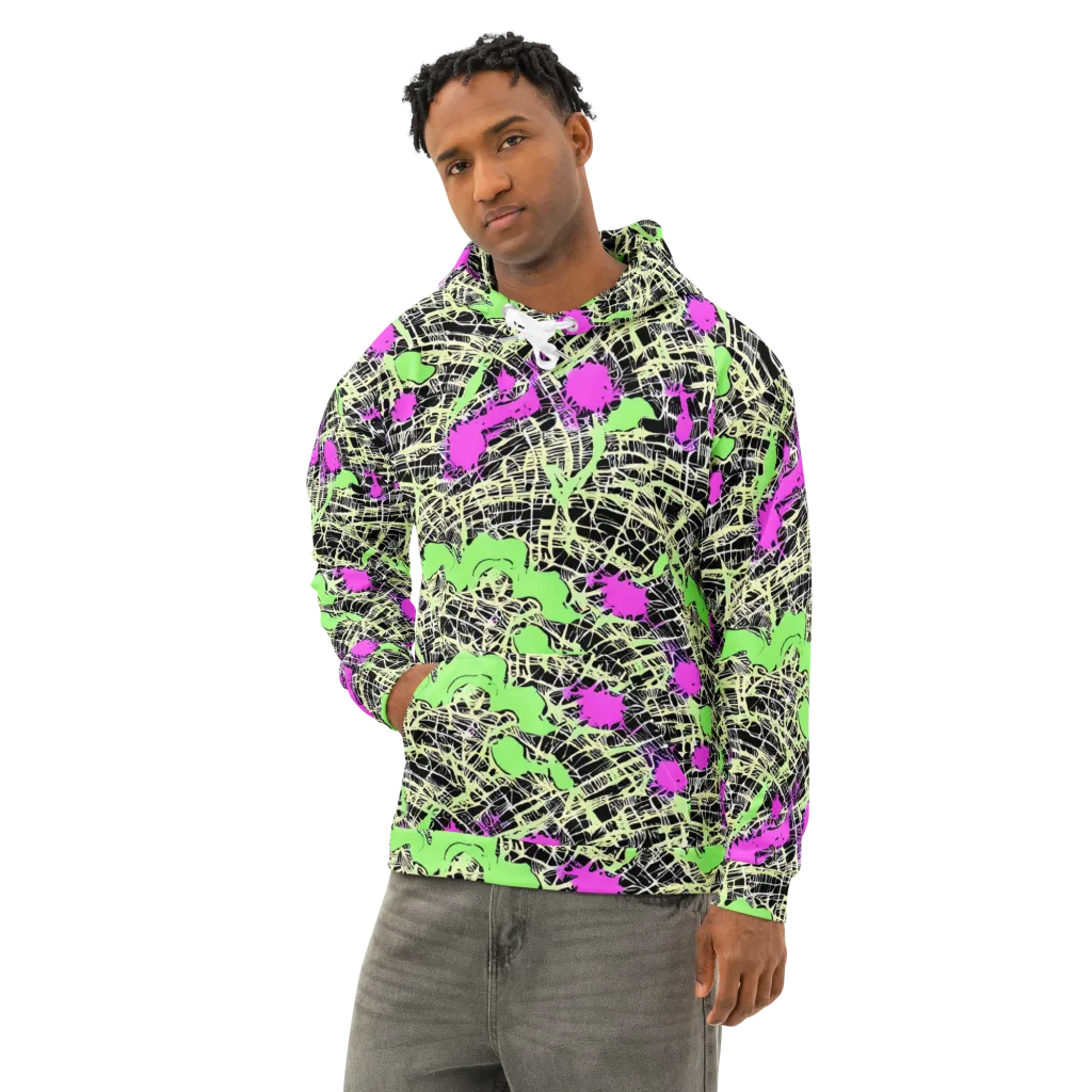 Neon Jungle Riot on Cotton Hoodie — Left Front