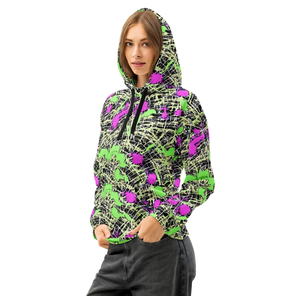 Neon Jungle Riot on Cotton Hoodie — Left Front