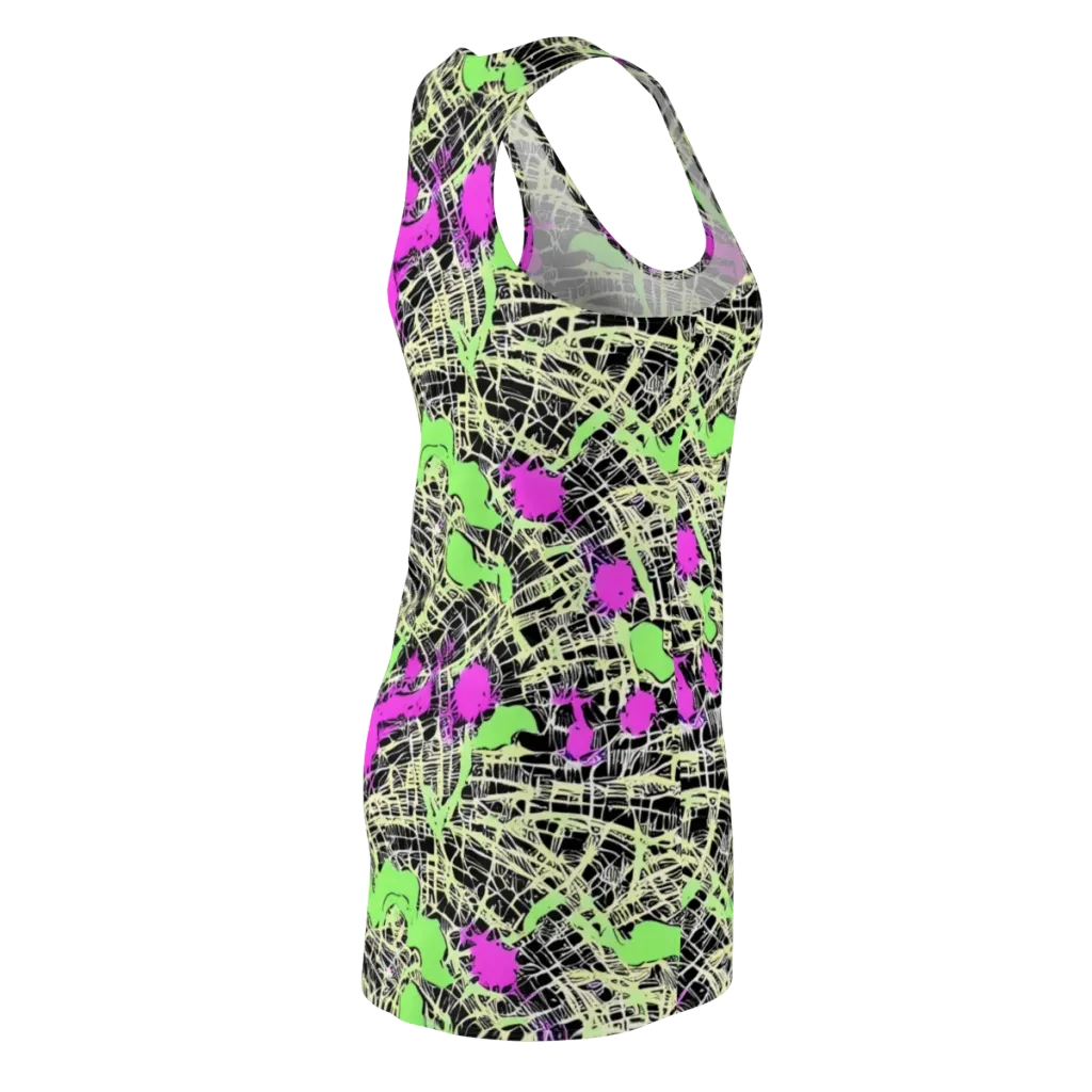 Neon Jungle Riot on Racerback Dress — Back Side