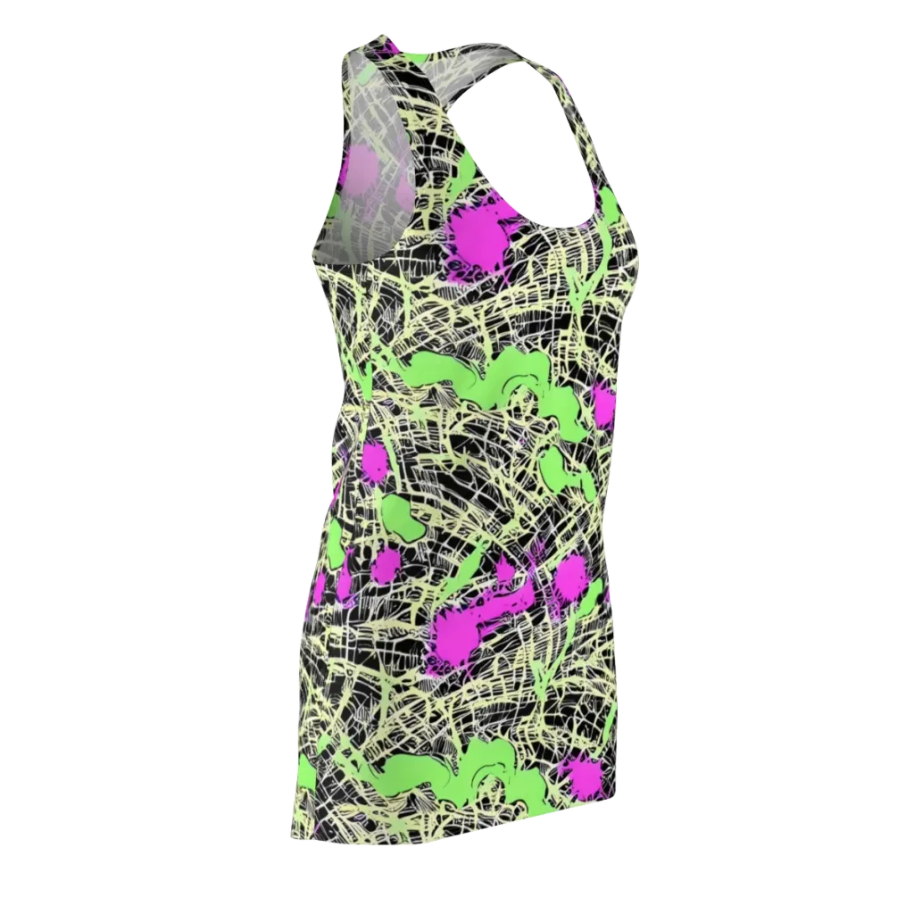 Neon Jungle Riot on Racerback Dress — Front Side