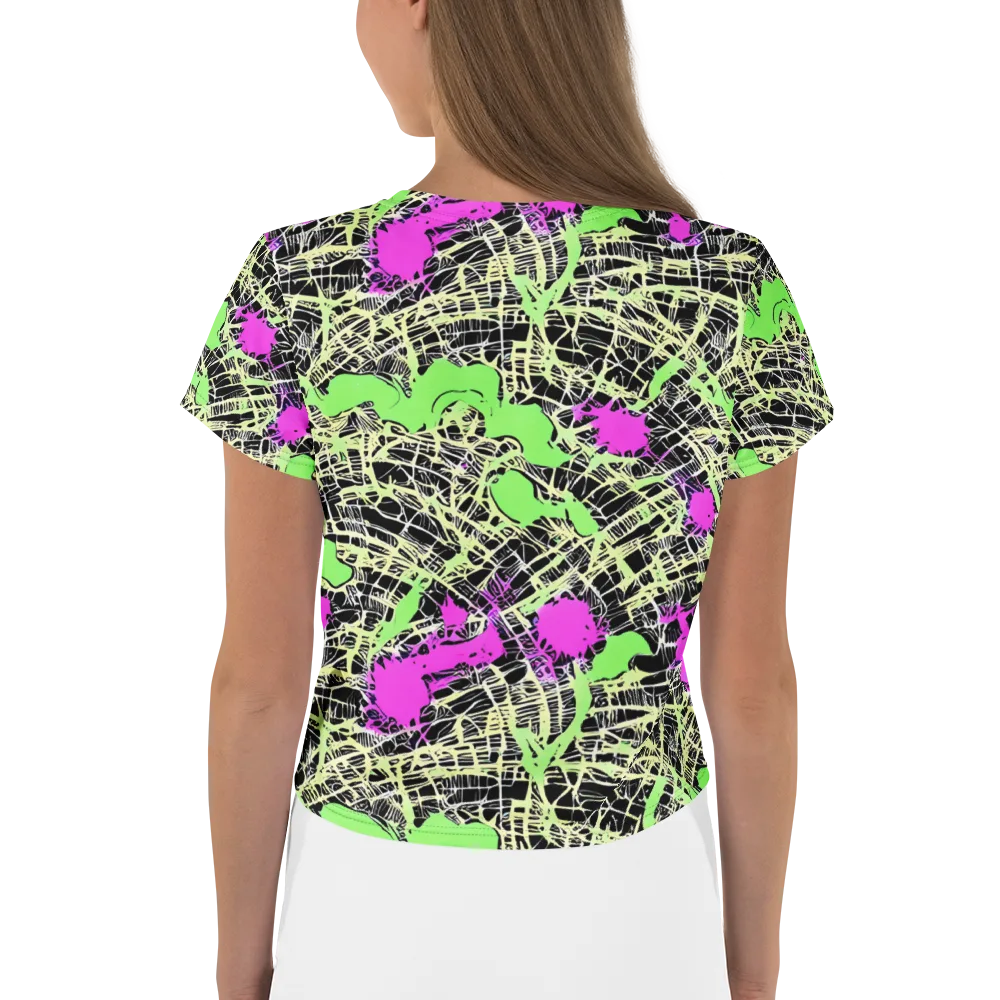 Neon Jungle Riot on Crop Tee — Back