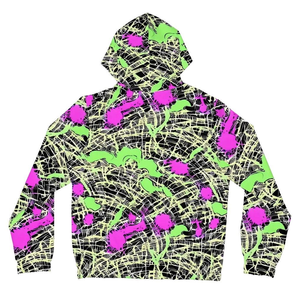 Neon Jungle Riot on Women's Full-Zip Hoodie — Back
