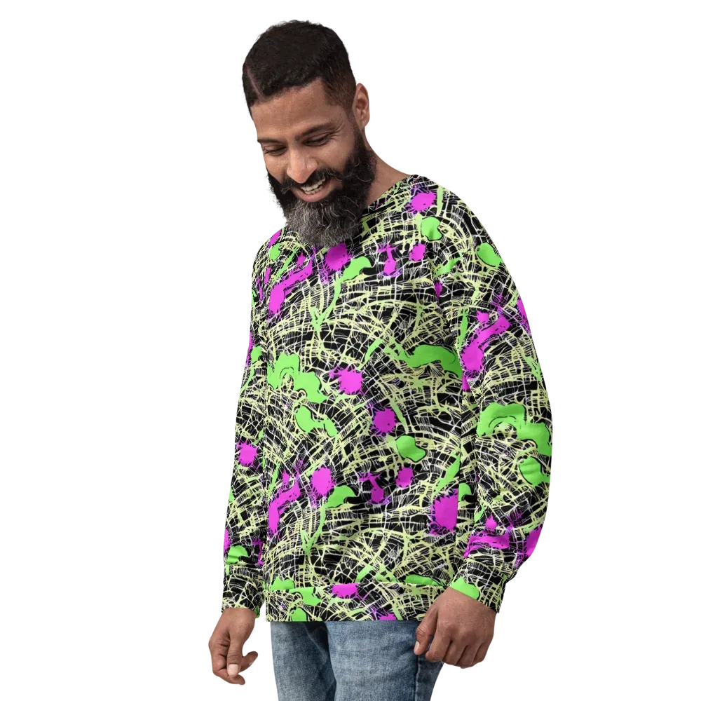 Neon Jungle Riot on Sweatshirt — Left Front