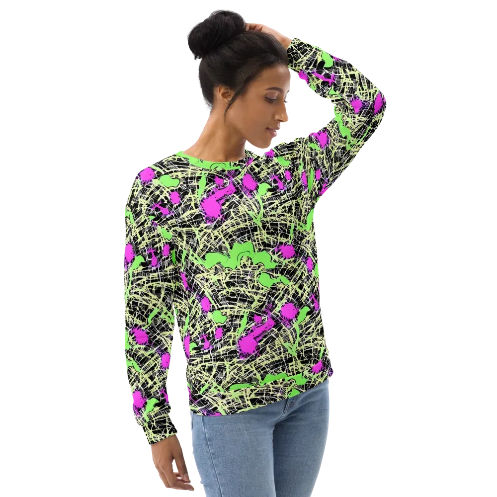 Neon Jungle Riot on Sweatshirt — Right Front