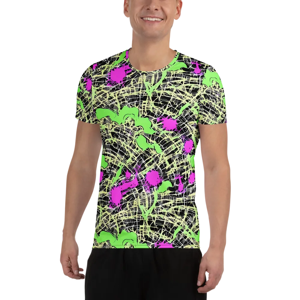 Neon Jungle Riot on Men's Athletic T-Shirt — Front