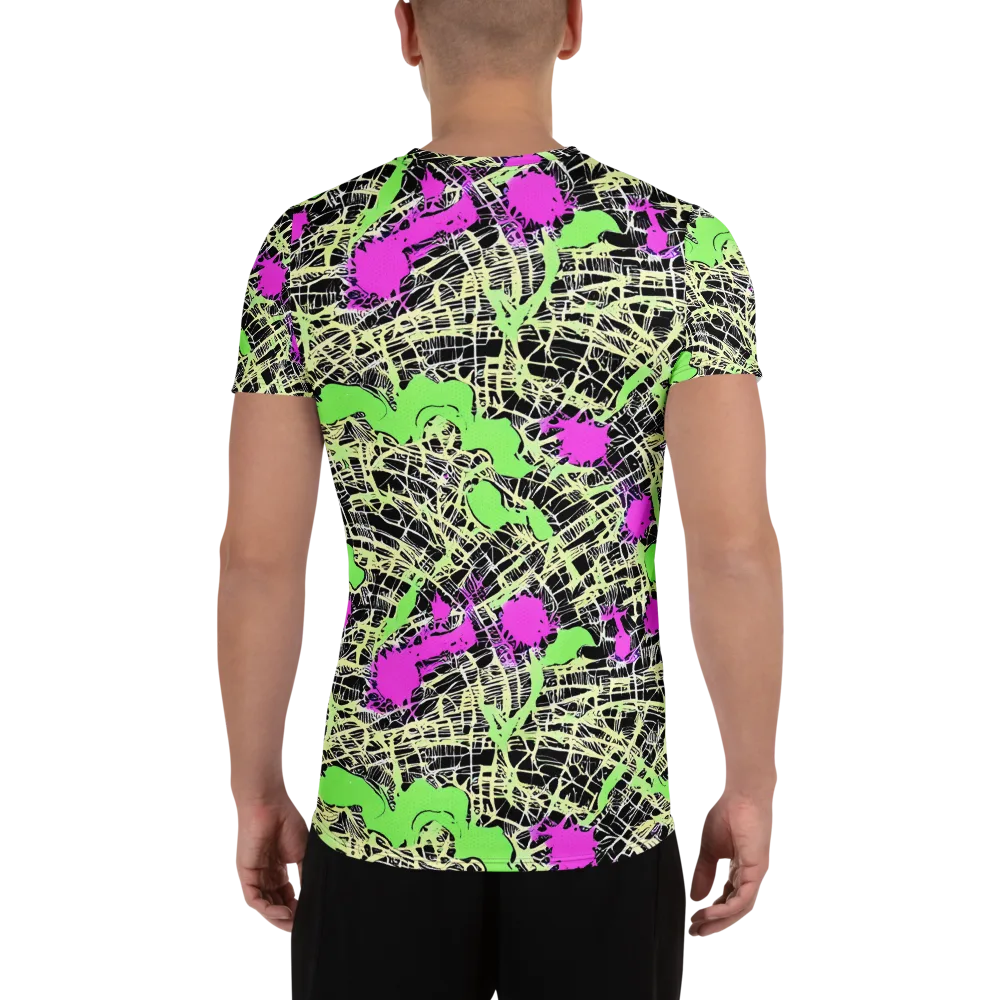 Neon Jungle Riot on Men's Athletic T-Shirt — Back