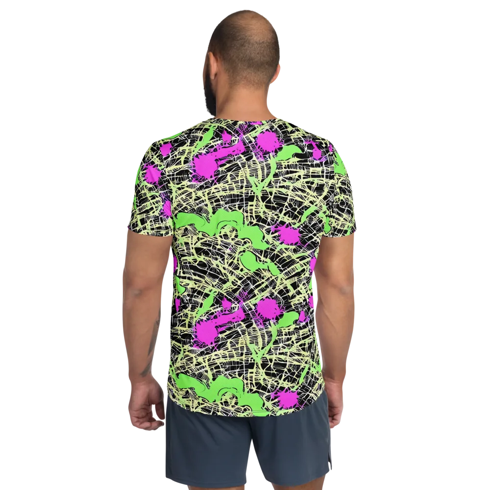 Neon Jungle Riot on Men's Athletic T-Shirt — Back