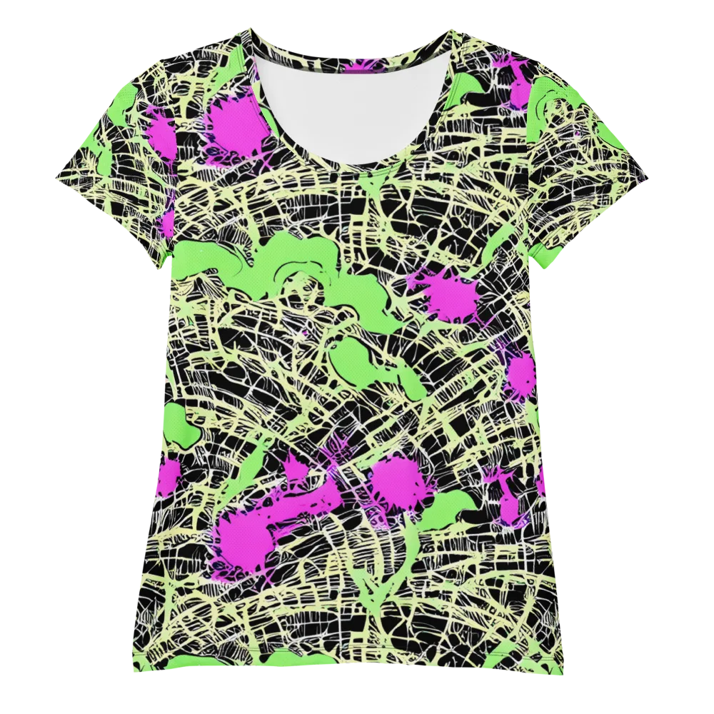 Neon Jungle Riot on Women's Athletic T-Shirt — Front