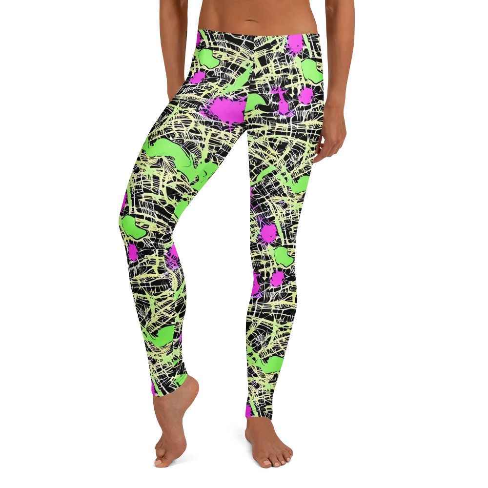 Neon Jungle Riot on Leggings — Front