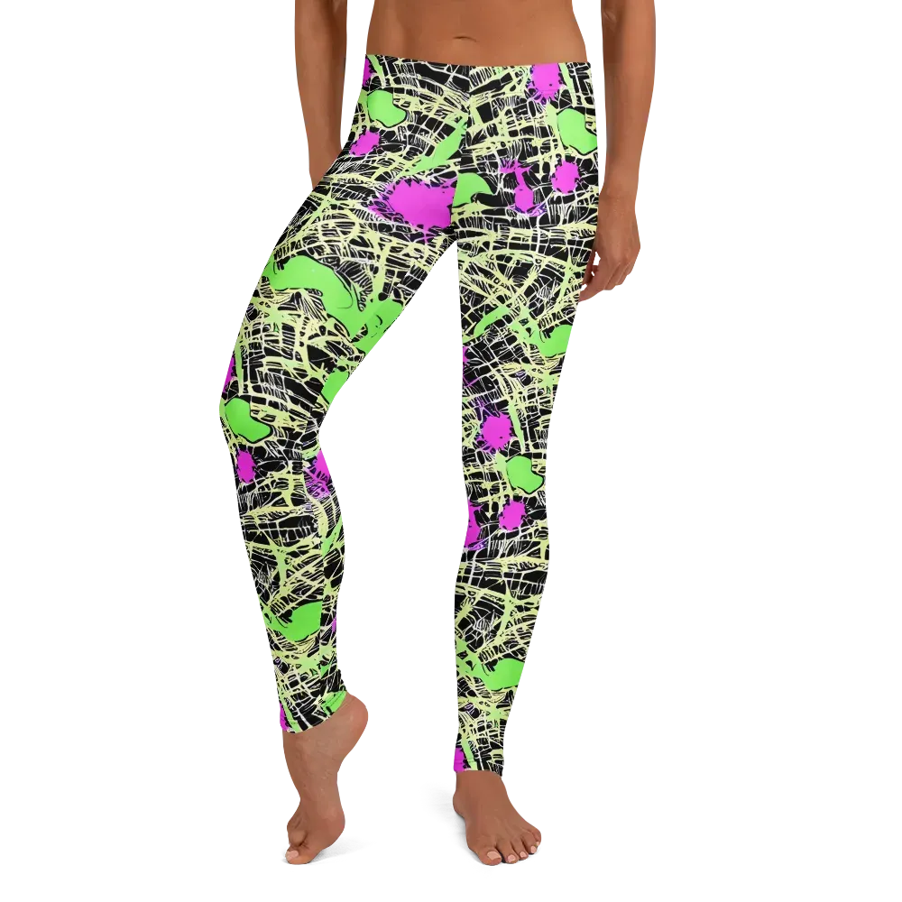 Neon Jungle Riot on Leggings — Front