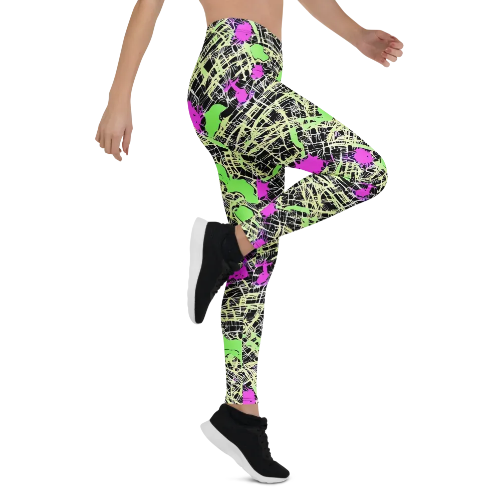 Neon Jungle Riot on Leggings — Right
