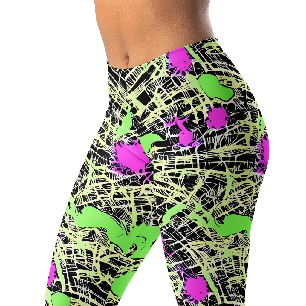 Neon Jungle Riot on Leggings — Left Front