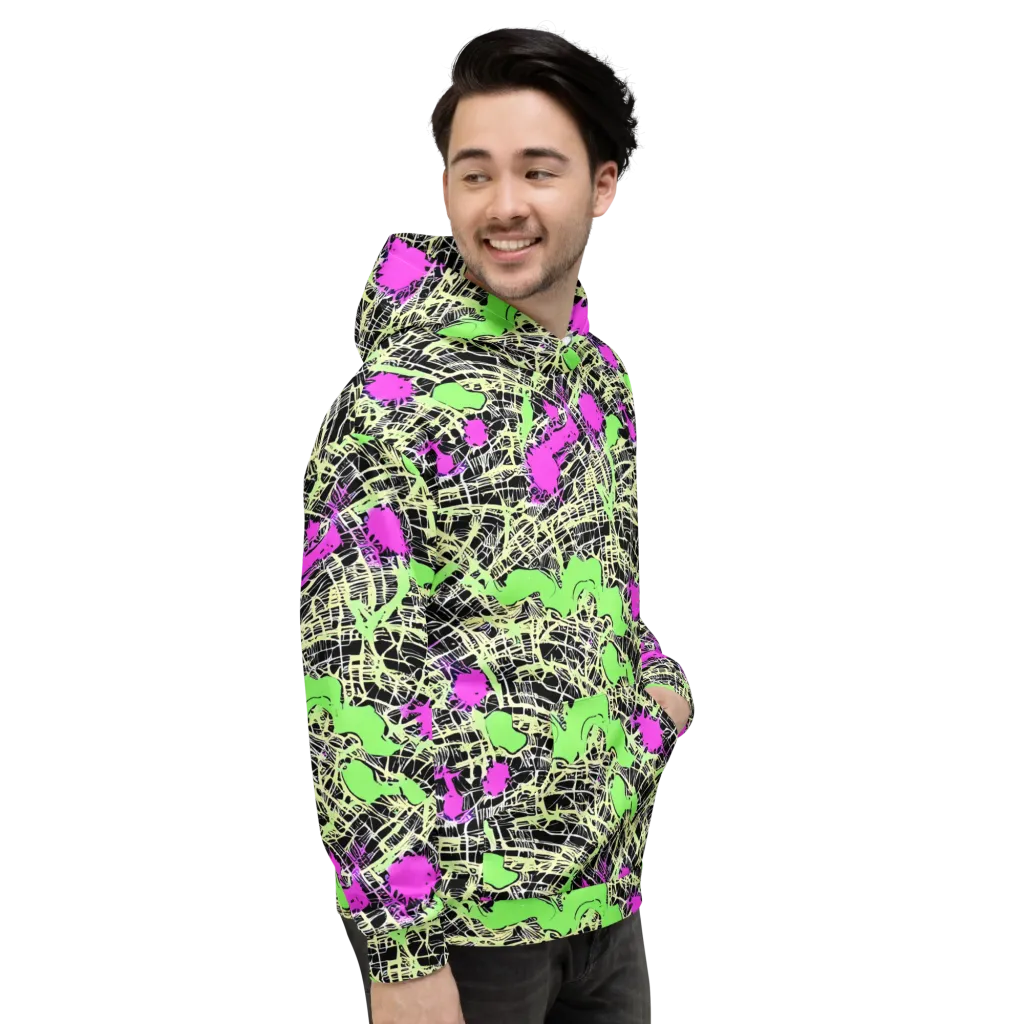 Neon Jungle Riot on Hoodie — Right
