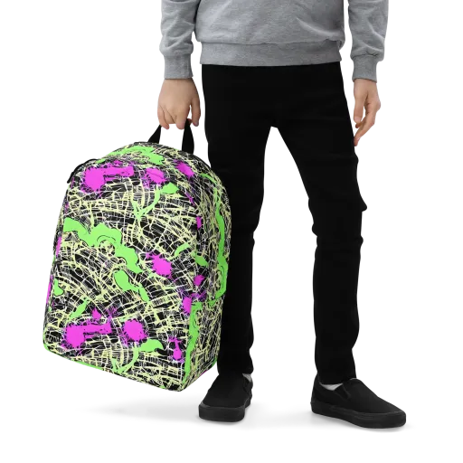 Neon Jungle Riot on a Minimalist Backpack