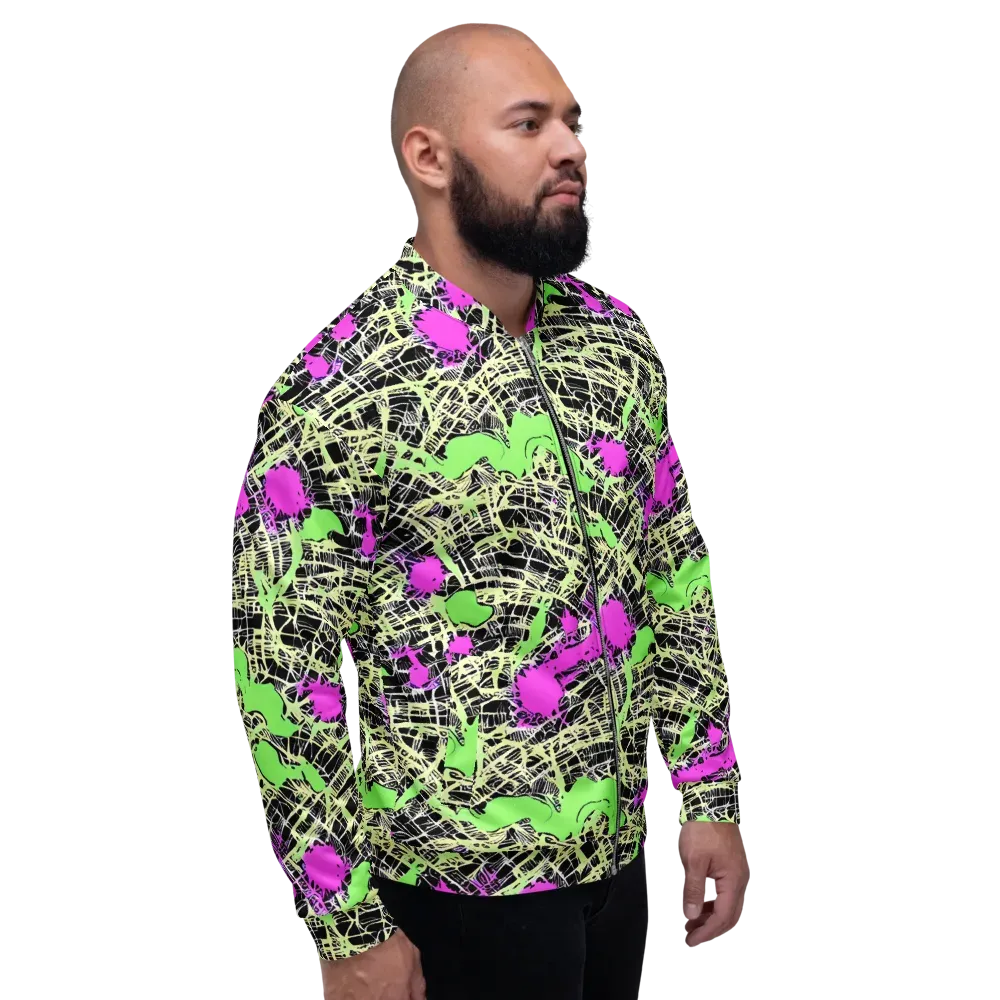 Neon Jungle Riot on Bomber Jacket — Right