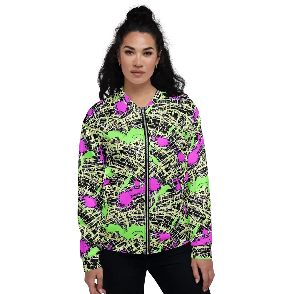 Neon Jungle Riot on Bomber Jacket — Front