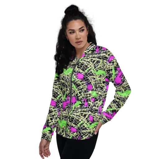 Neon Jungle Riot on a Bomber Jacket