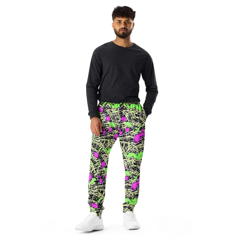 Neon Jungle Riot on Men's Joggers — Front