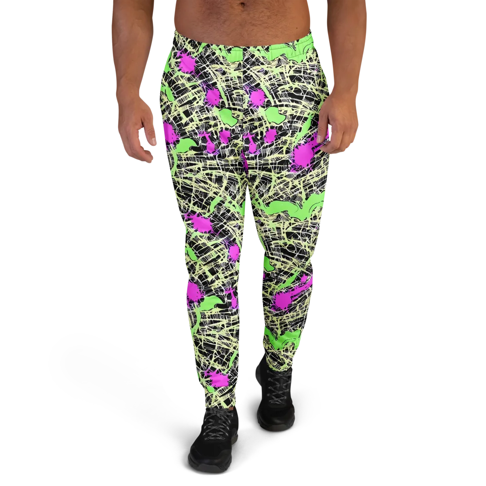 Neon Jungle Riot on Men's Joggers — Front