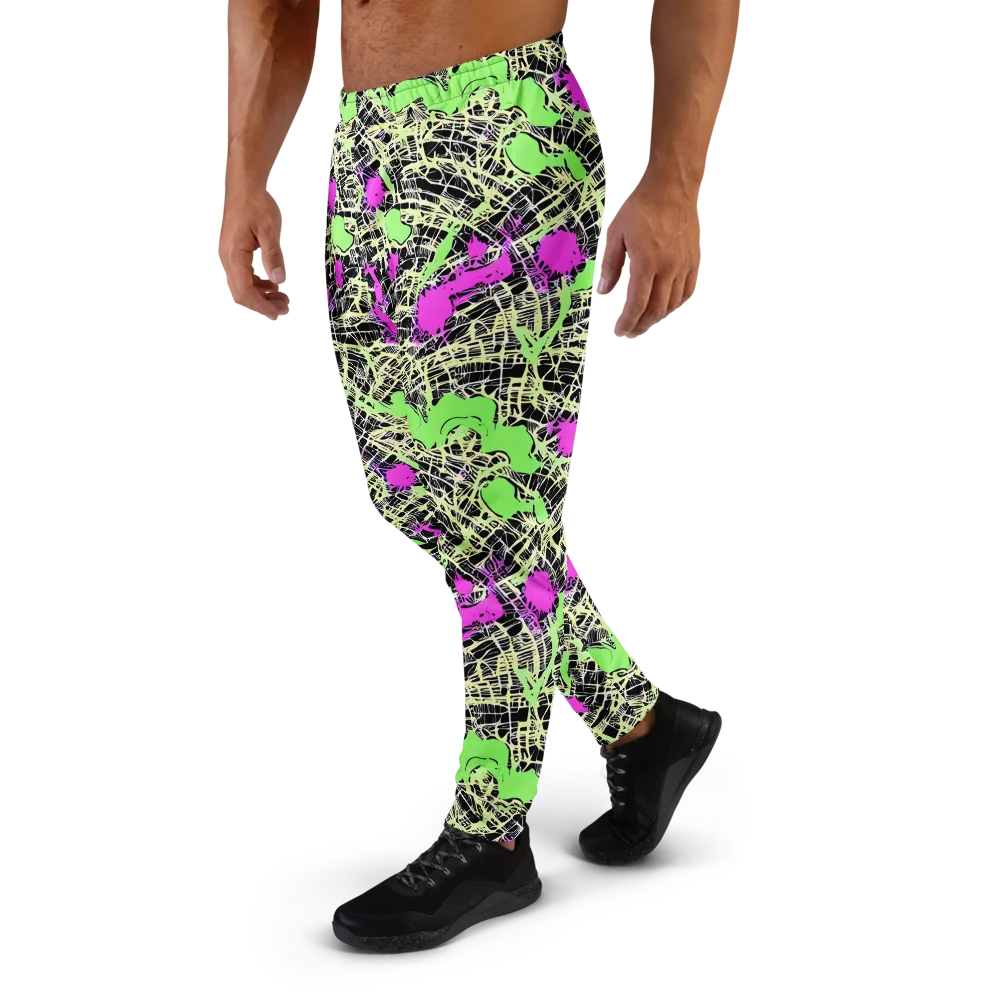 Neon Jungle Riot on Men's Joggers — Left