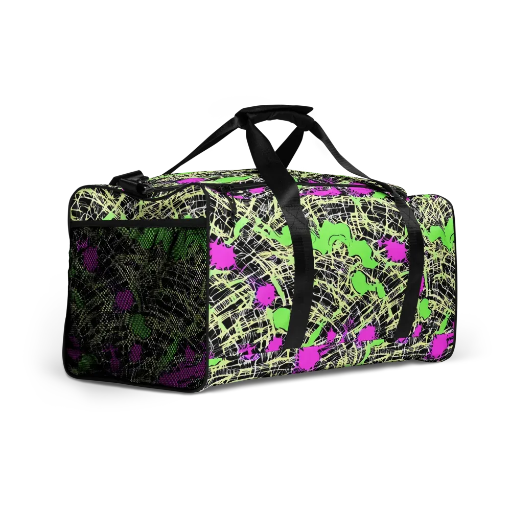 Neon Jungle Riot on Duffle Bag — Right Front
