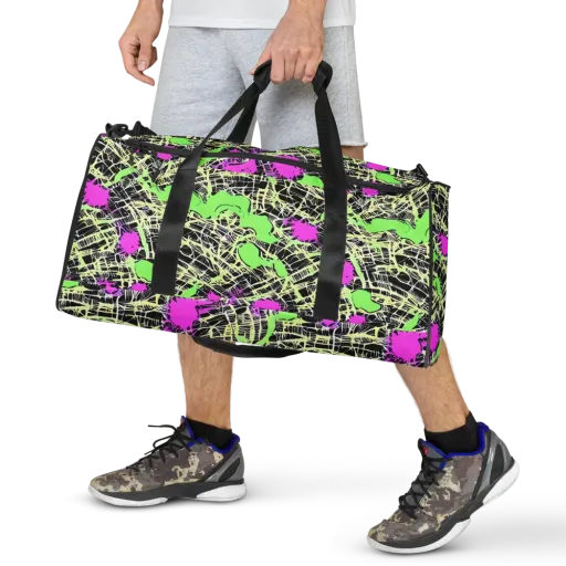 Neon Jungle Riot on a Duffle Bag