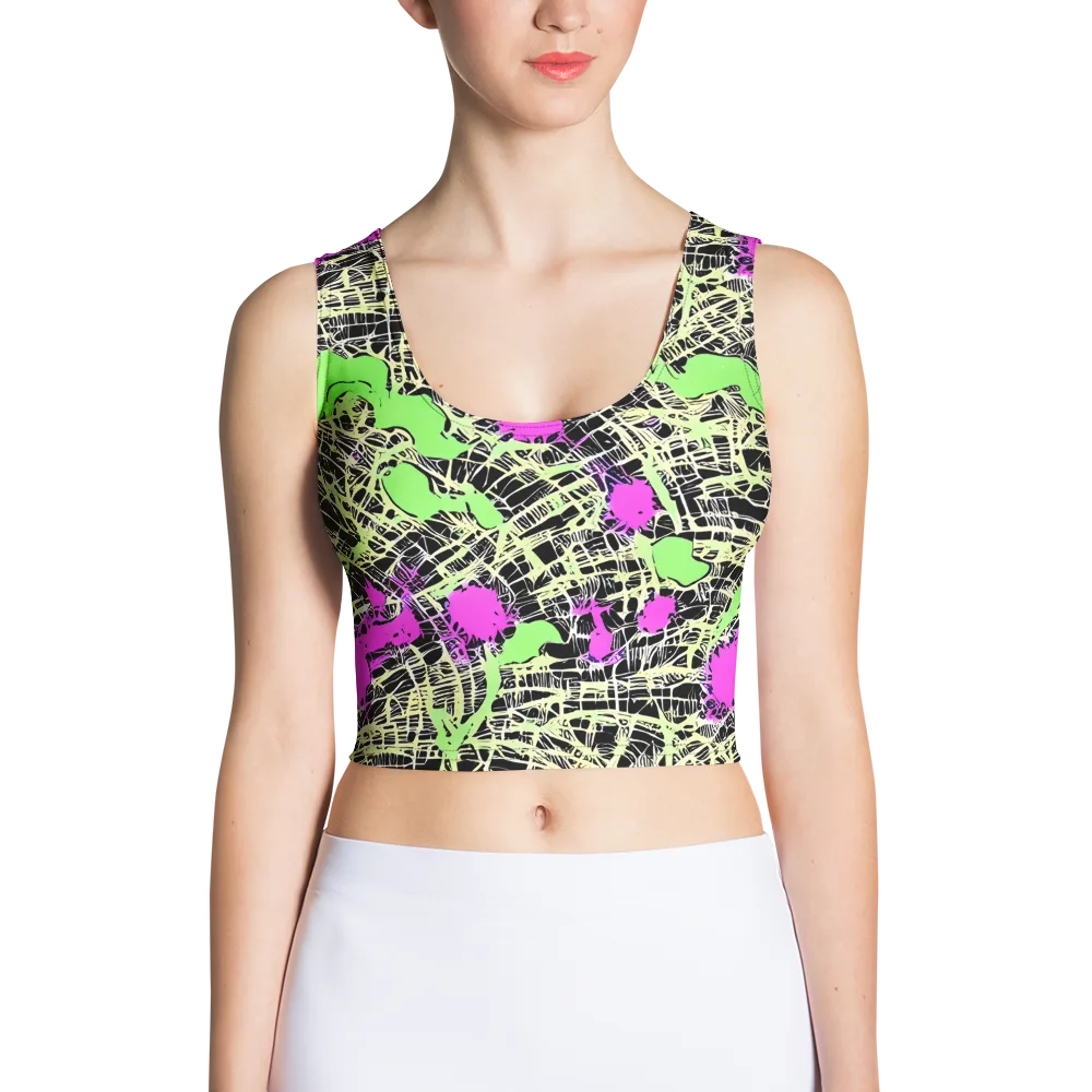 Neon Jungle Riot on Crop Top — Front