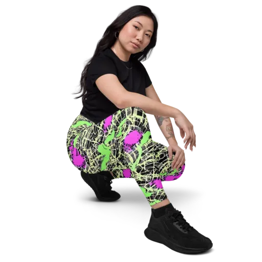 Neon Jungle Riot on a Leggings with Pockets