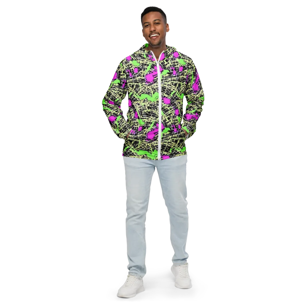 Neon Jungle Riot on Men's Windbreaker — Front