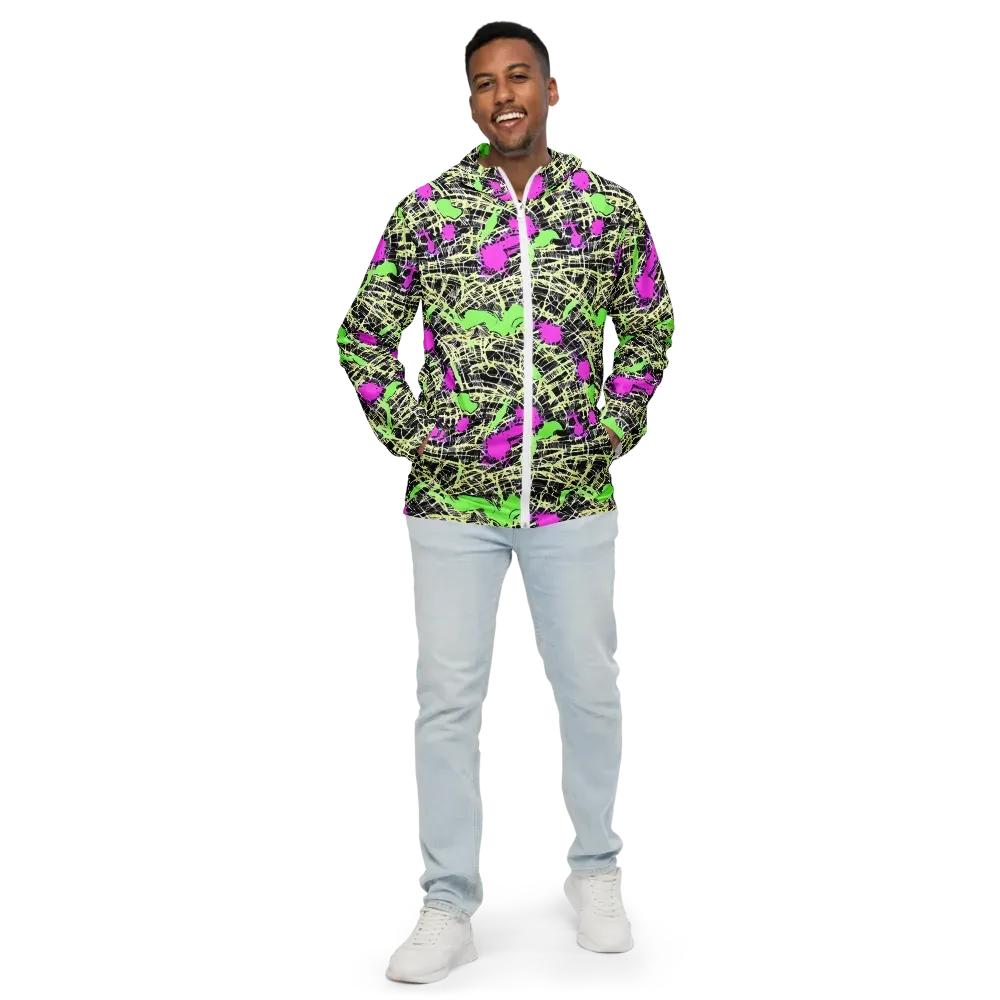 Neon Jungle Riot on Men's Windbreaker — Front