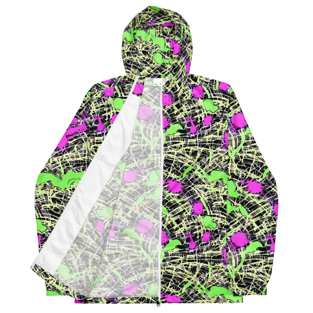 Neon Jungle Riot on Men's Windbreaker — Front