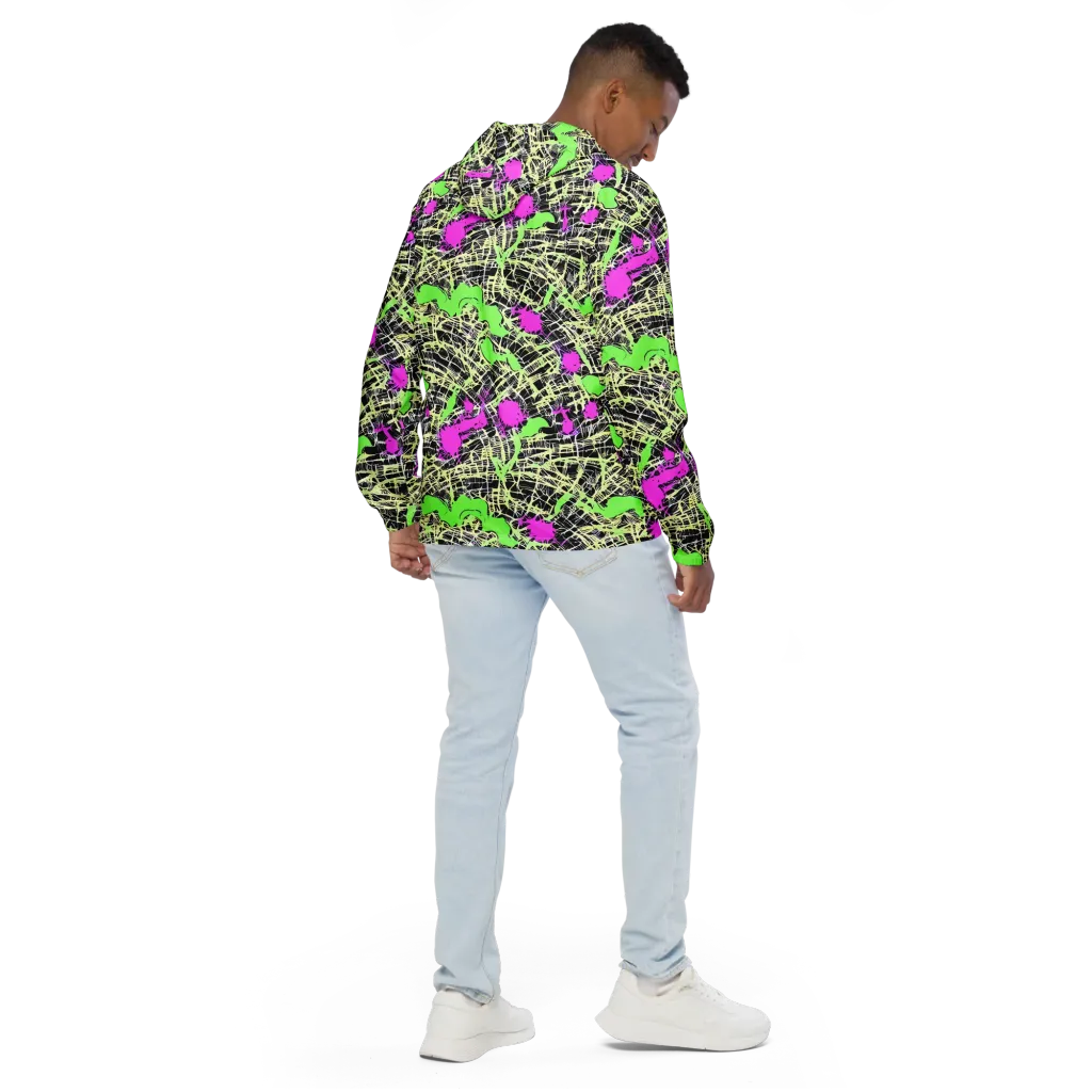Neon Jungle Riot on Men's Windbreaker — Back