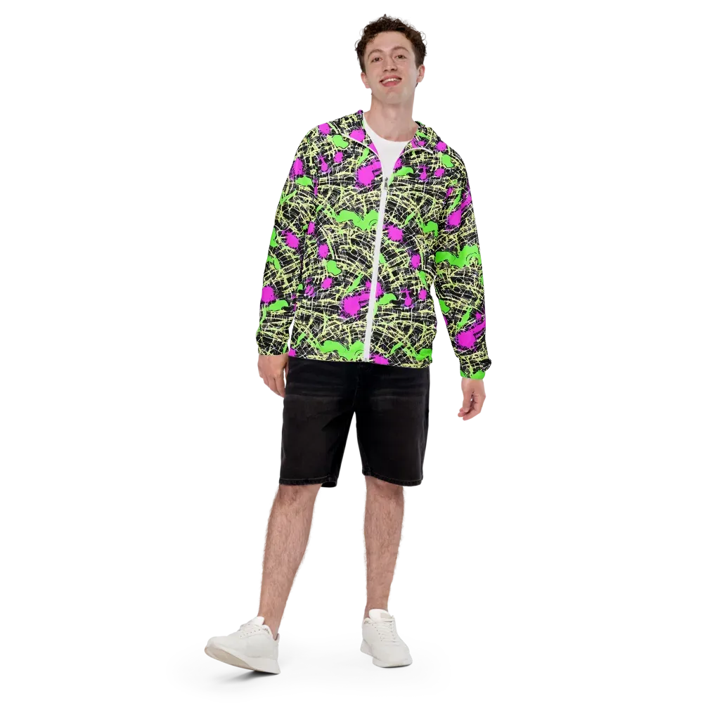 Neon Jungle Riot on Men's Windbreaker — Front