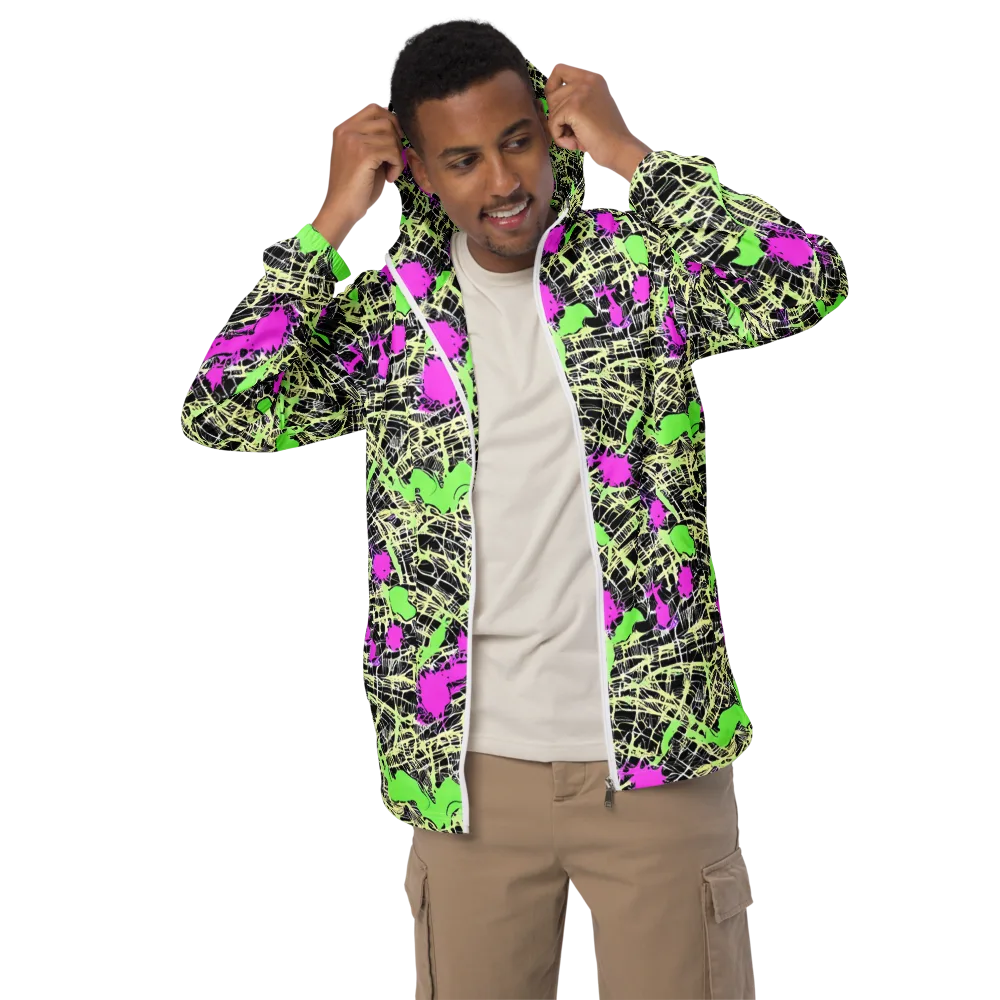 Neon Jungle Riot on Men's Windbreaker — Front