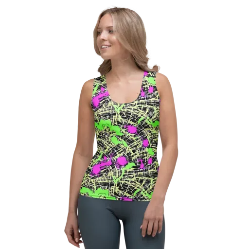 Neon Jungle Riot on a Women's Tank Top