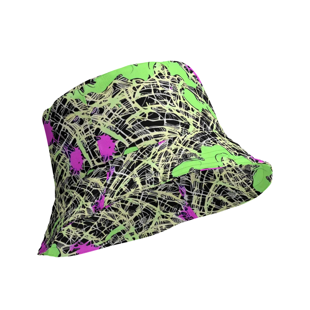 Neon Jungle Riot on Reversible Bucket Hat — Product details Outside