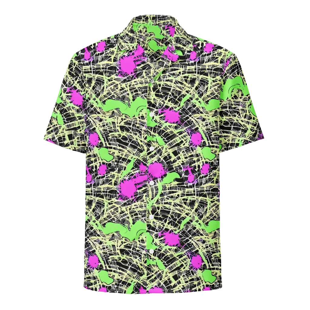 Neon Jungle Riot on Button Shirt — Front