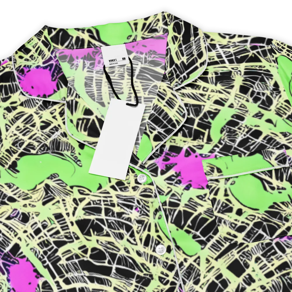 Neon Jungle Riot on Women's Short Sleeve Pajama Top — Product details