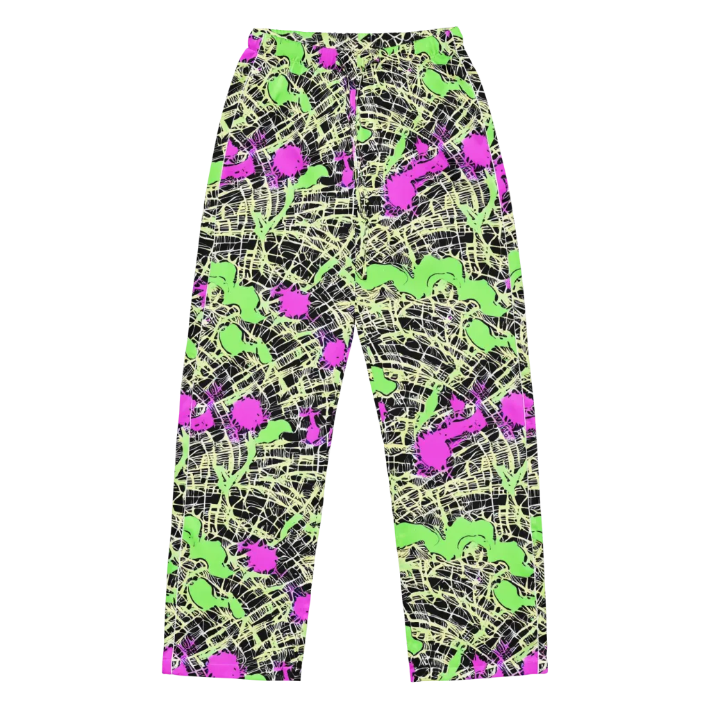 Neon Jungle Riot on Women's Pajama Pants — Front