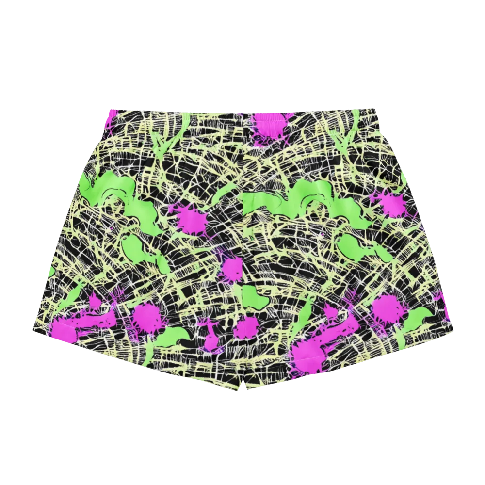 Neon Jungle Riot on Women's Pajama Shorts — Back