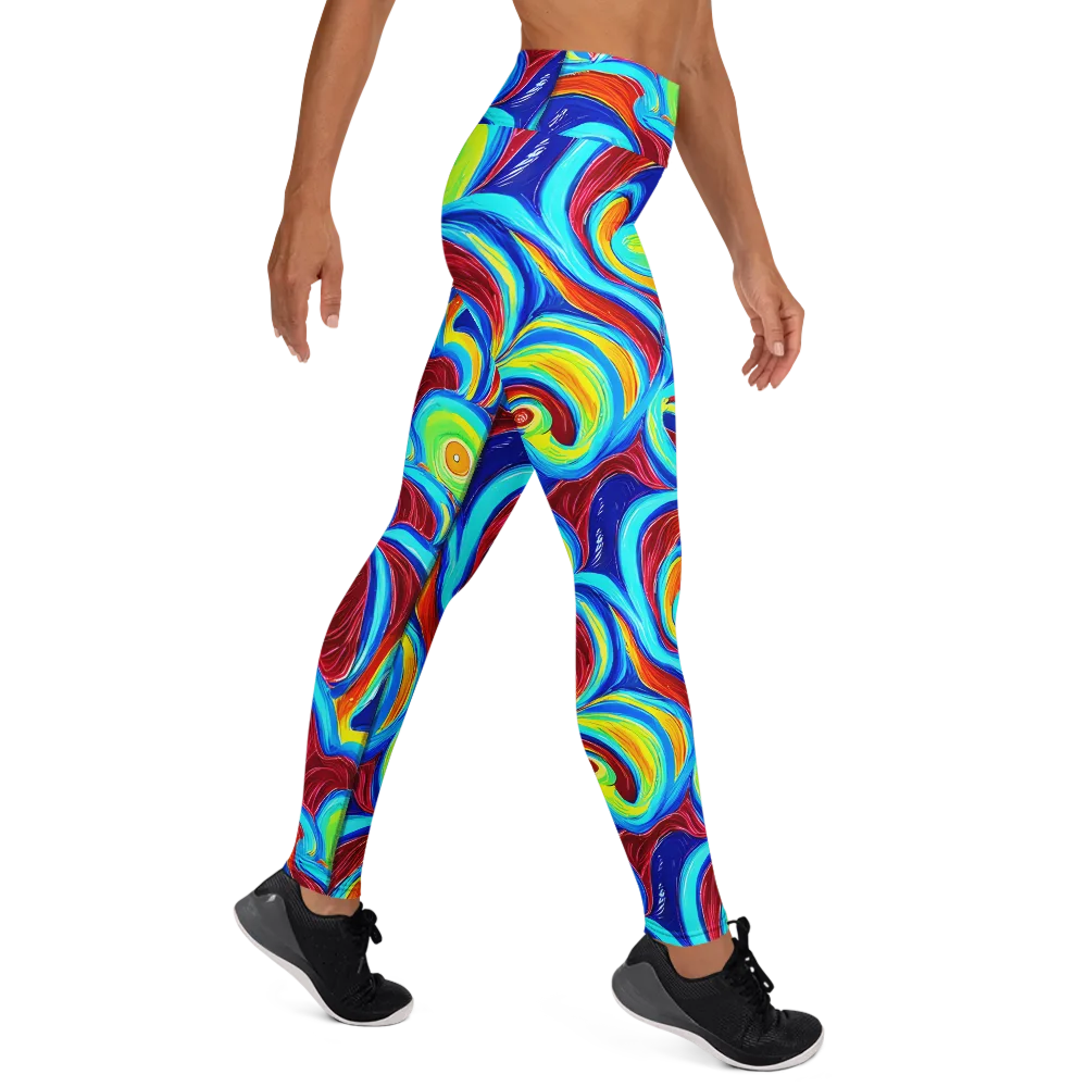 Azure Cyclone on Yoga Leggings — Right