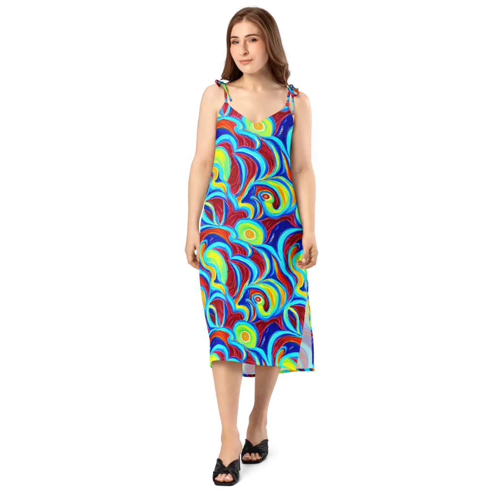 Azure Cyclone on Slip Dress — Front