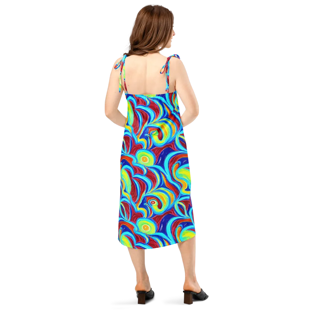 Azure Cyclone on Slip Dress — Back