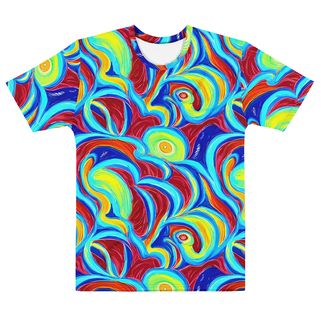 Azure Cyclone on Men's Cotton Crew Neck T-Shirt — Front