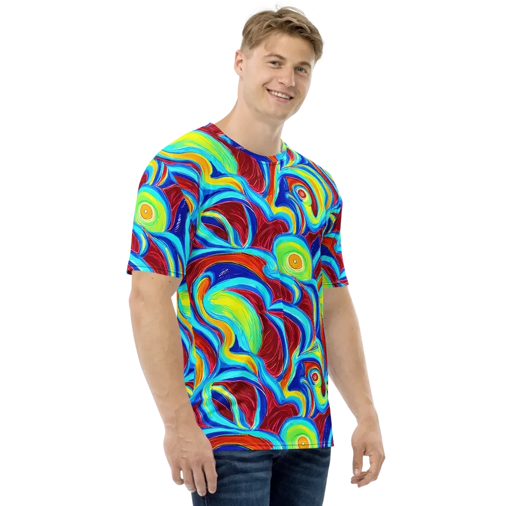 Azure Cyclone on Men's Crew Neck T-Shirt — Right